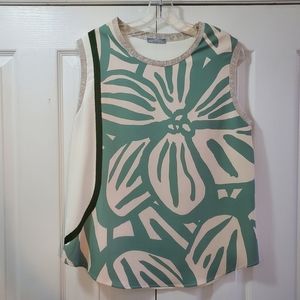 Zara W&B light Mint green Sleeveless Top size Large